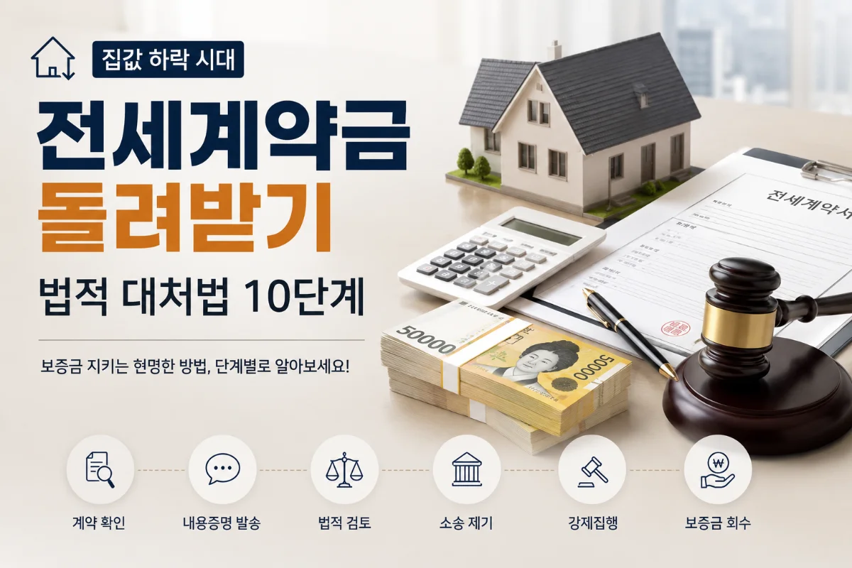 집값 하락 시대, 전세계약금 돌려받기 법적 대처법 10단계
