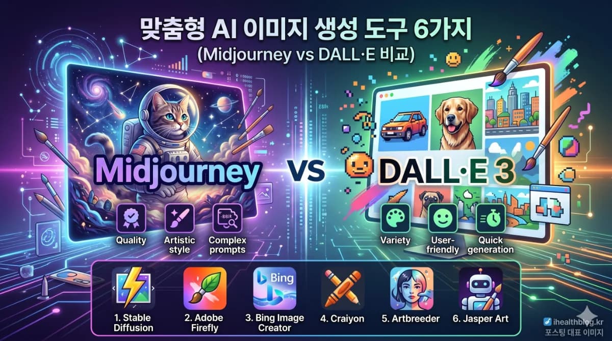 맞춤형 AI 이미지생성 도구 6가지: Midjourney vs DALL-E 비교