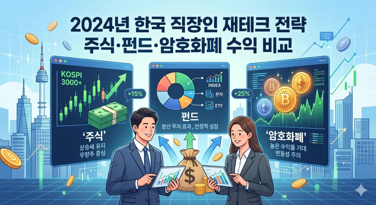 2024년 한국 직장인 재테크 전략: 주식·펀드·암호화폐 수익 비교