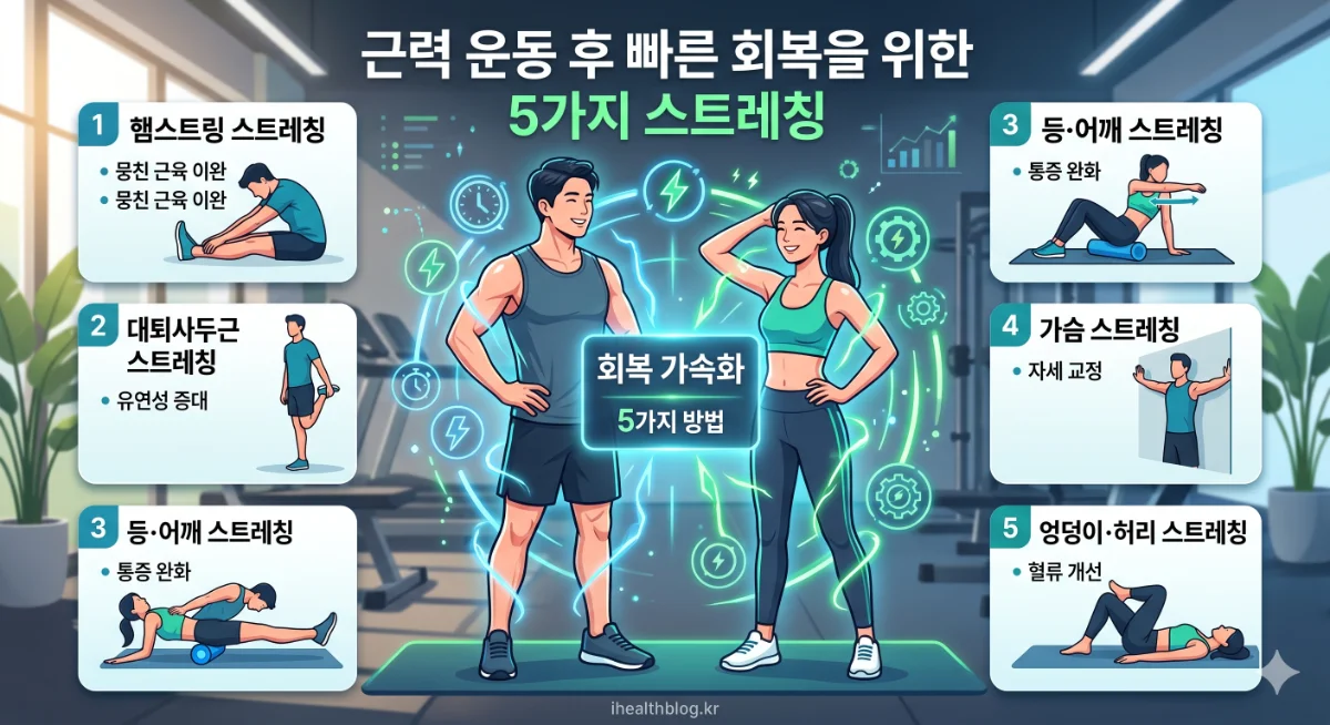 근력 운동 후 회복을 빠르게 하는 5가지 스트레칭 방법