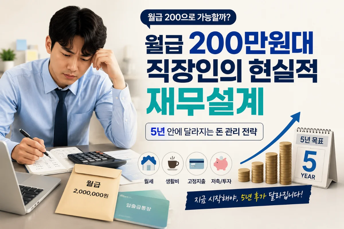월급 200만원대 직장인의 현실적 재무설계: 5년 목표