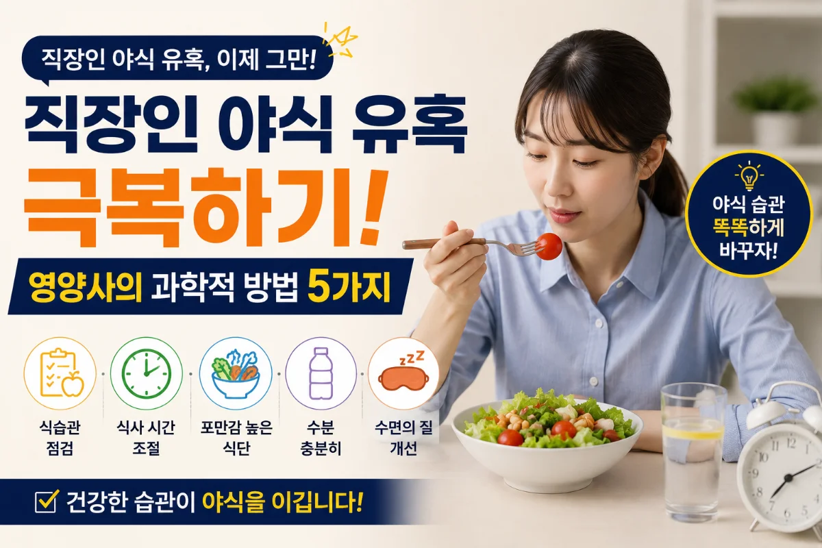 직장인 야식 유혹 극복하기: 영양사의 과학적 방법 5가지