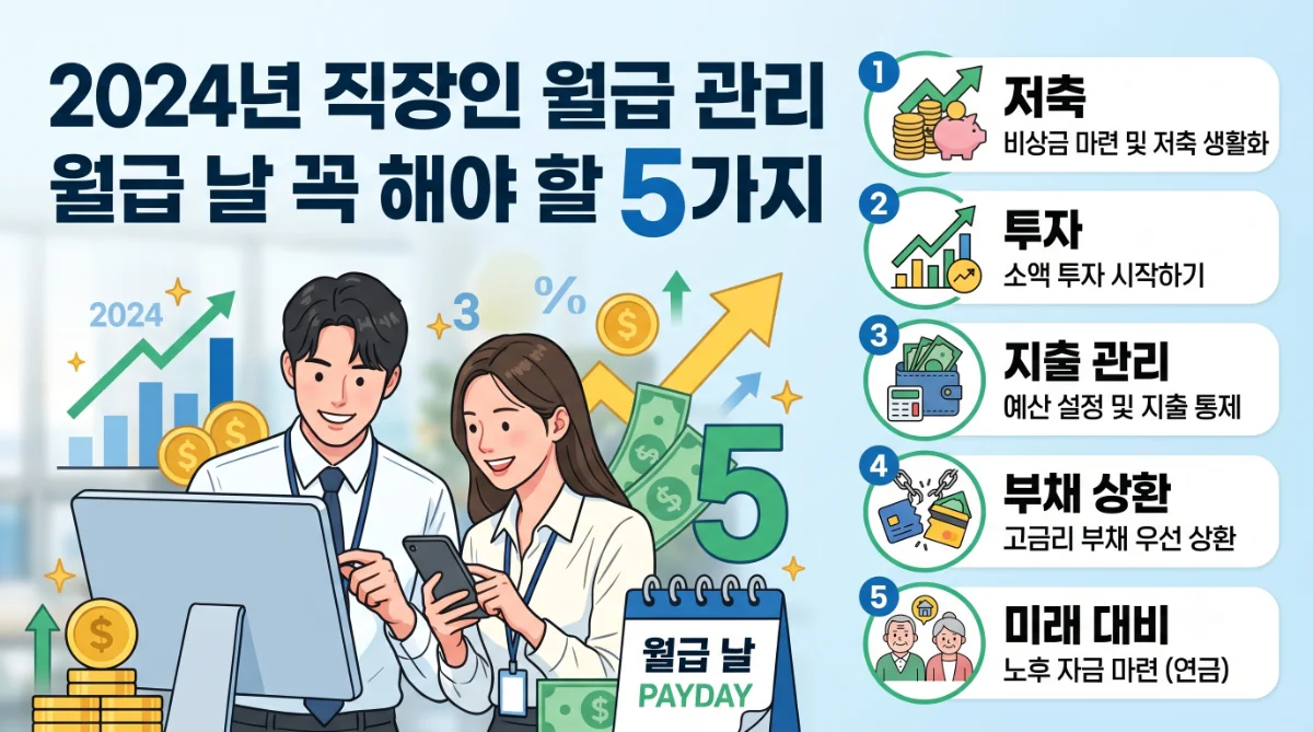 2024년 직장인 월급 관리법: 월급 날 꼭 해야 할 5가지
