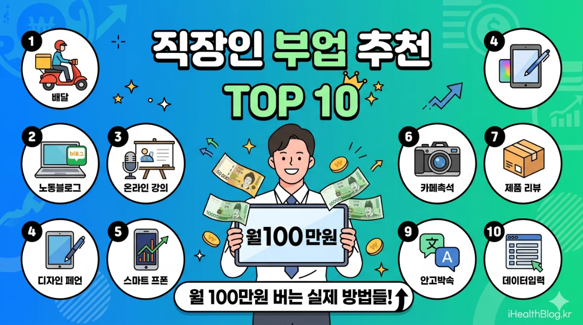 직장인 부업 추천 TOP 10: 월 100만원 버는 실제 방법들
